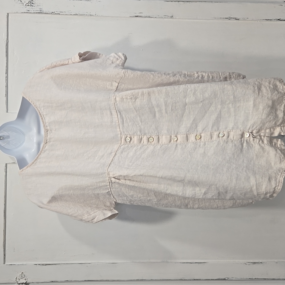 TERZO MILLENNIO 100% LINEN HI LOW TUNIC.  SIZE LARGE.   #7601 - Picture 6 of 10
